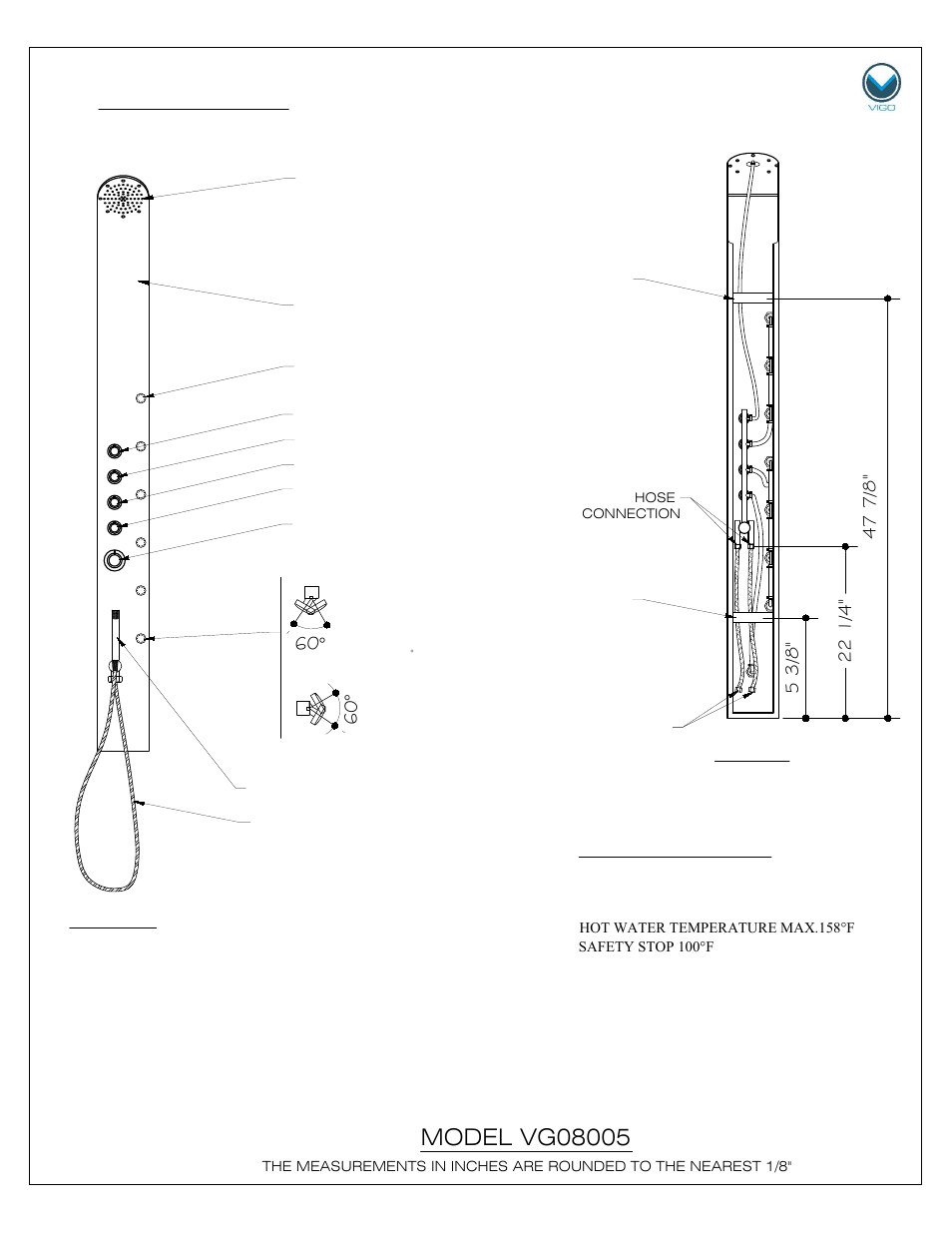 Technical data | Vigo VG08005 User Manual | Page 4 / 9