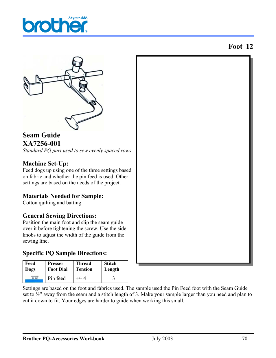 Foot 12 | Brother 1300 User Manual | Page 14 / 20