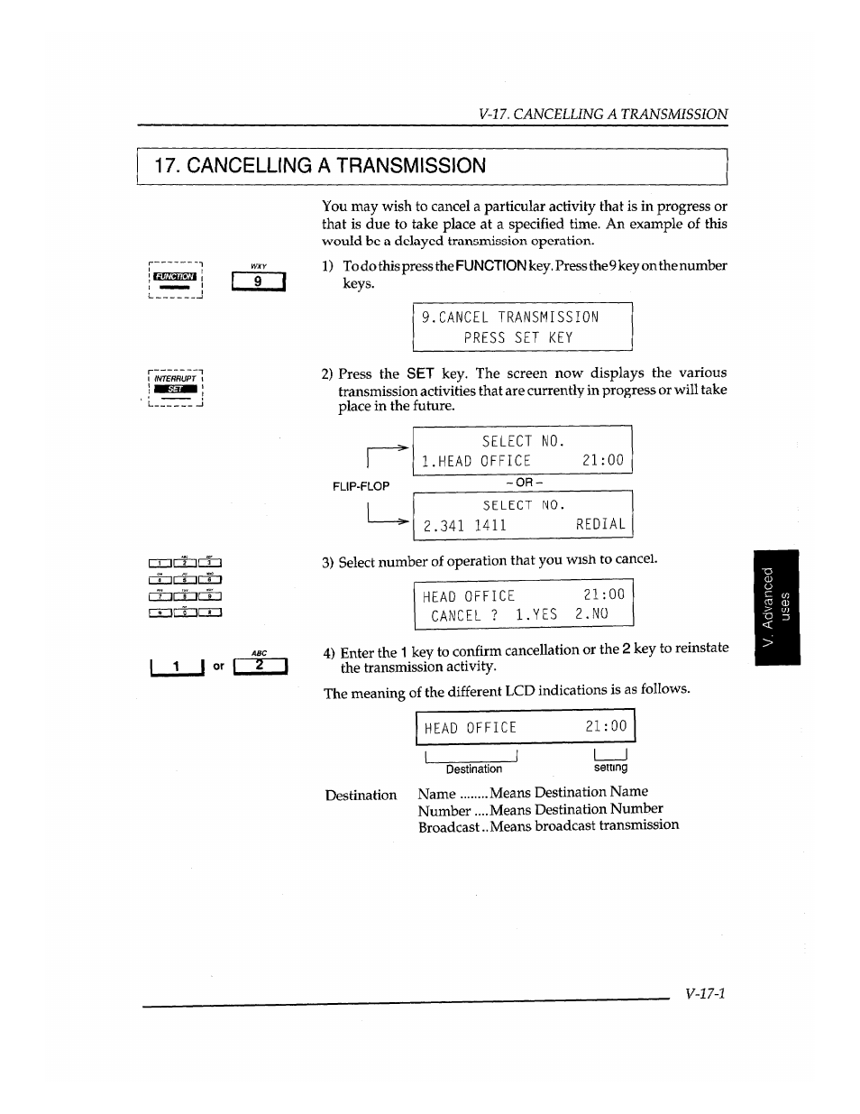 Cancelling a transmission | Brother INSTAFAX FAX2100M User Manual | Page 147 / 172
