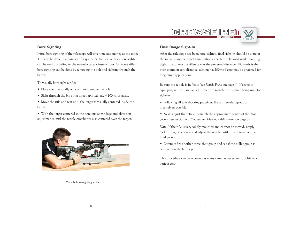 Crossfire, Crossfire ii | Vortex Optics CROSSFIRE II 2-7X32 RIFLESCOPE User Manual | Page 6 / 9