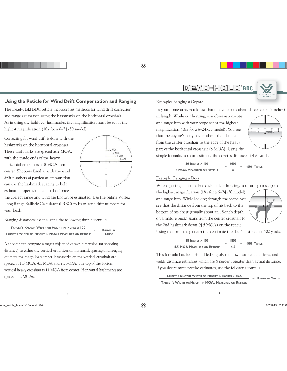 Dead-hold | Vortex Optics VIPER HS 4-16X44 LR RIFLESCOPE User Manual | Page 5 / 7