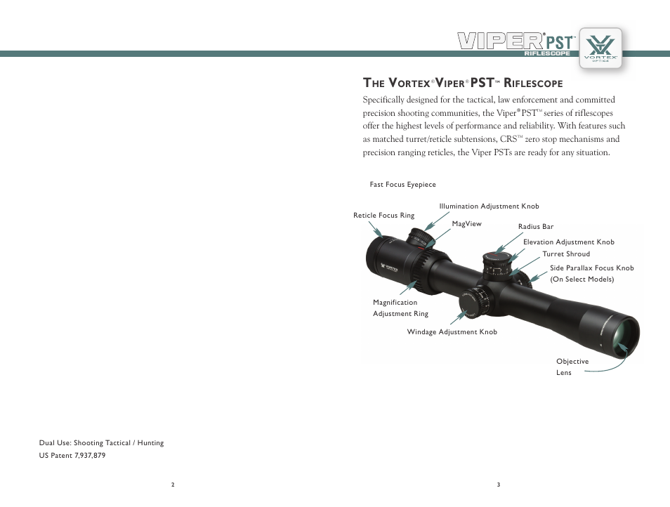 Vortex Optics VIPER PST 2.5-10X44 RIFLESCOPE User Manual | Page 2 / 13