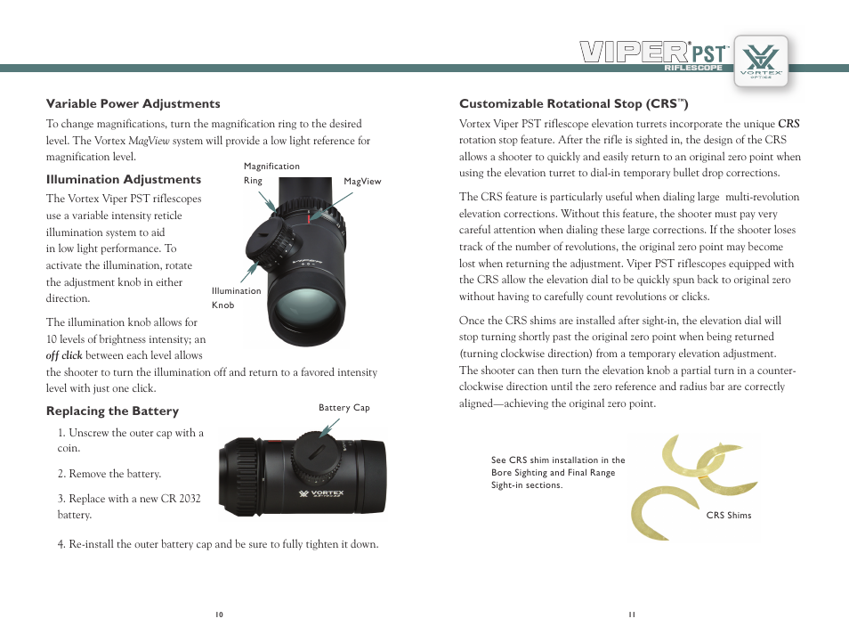 Vortex Optics VIPER PST 2.5-10X44 RIFLESCOPE User Manual | Page 6 / 13