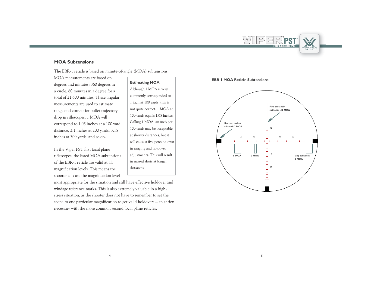 Moa subtensions | Vortex Optics VIPER PST 6-24X50 FFP RIFLESCOPE User Manual | Page 3 / 9