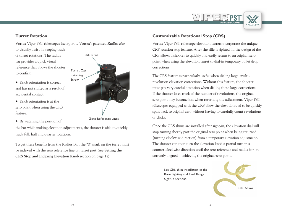 Vortex Optics VIPER PST 1-4X24 RIFLESCOPE User Manual | Page 6 / 13