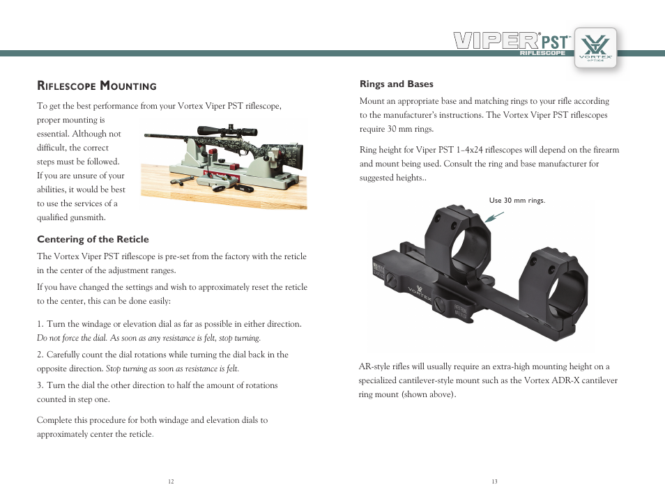 Vortex Optics VIPER PST 1-4X24 RIFLESCOPE User Manual | Page 7 / 13