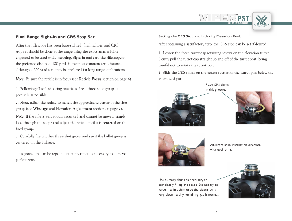 Vortex Optics VIPER PST 1-4X24 RIFLESCOPE User Manual | Page 9 / 13