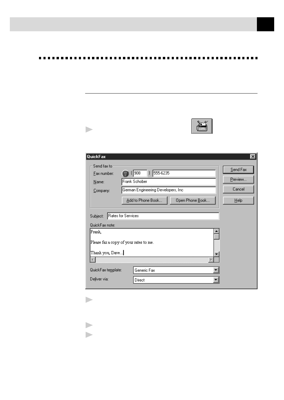 Sending a fax from your pc, Sending a quick fax | Brother FAX 3750 User Manual | Page 157 / 207