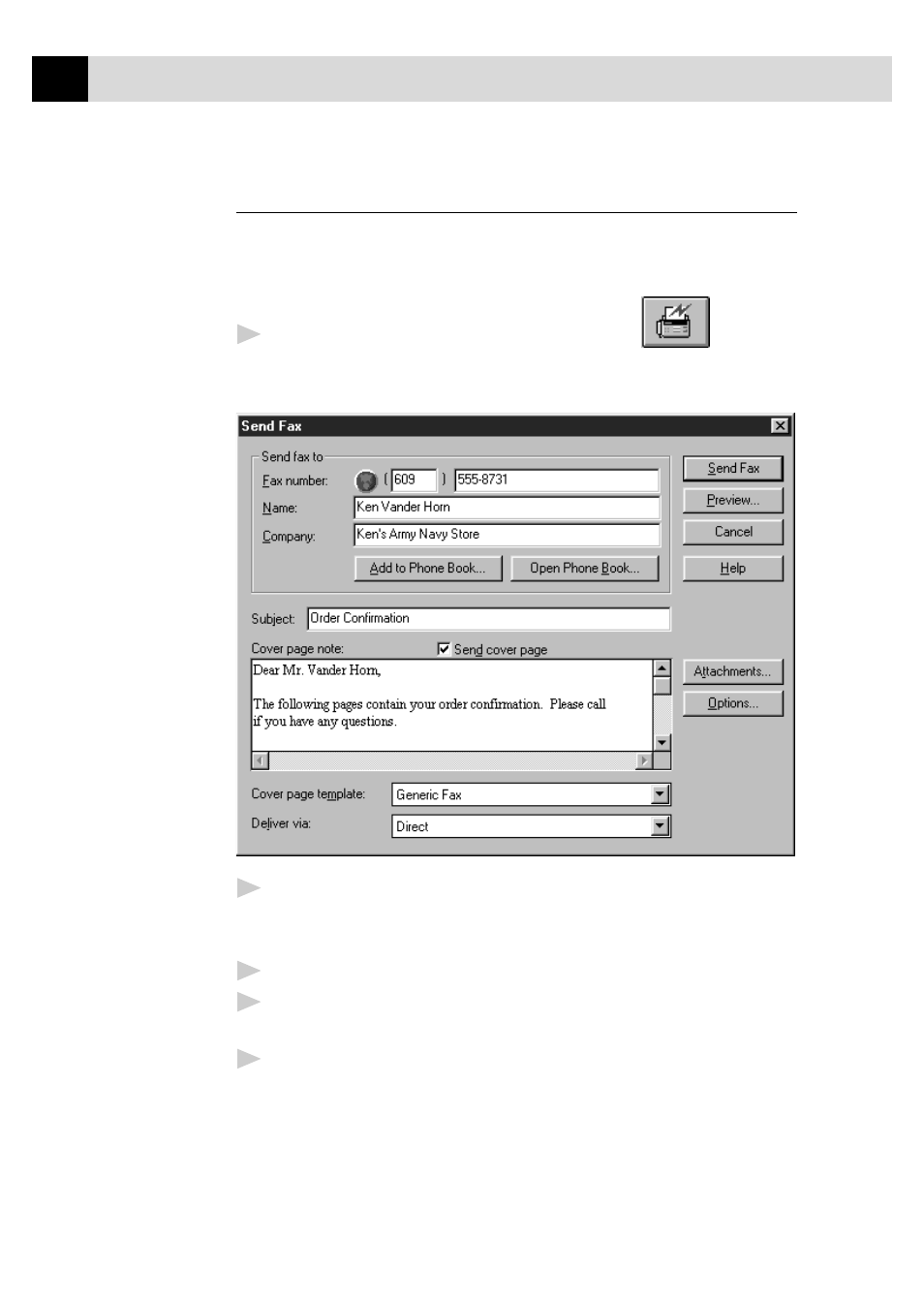 Sending a fax from the main menu | Brother FAX 3750 User Manual | Page 158 / 207