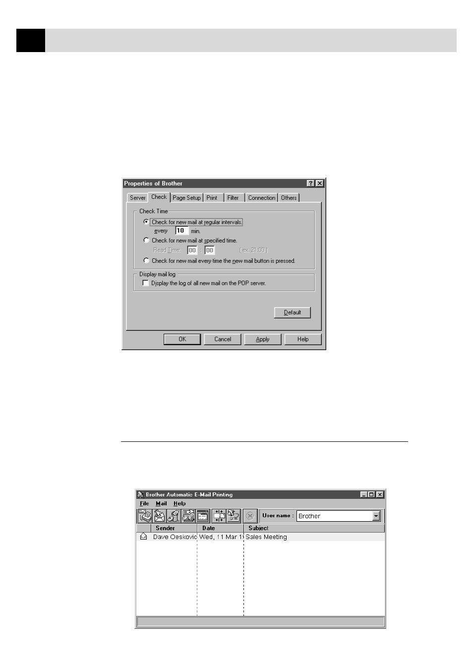 Setting the check time, Using automatic e-mail printing | Brother FAX 3750 User Manual | Page 194 / 207
