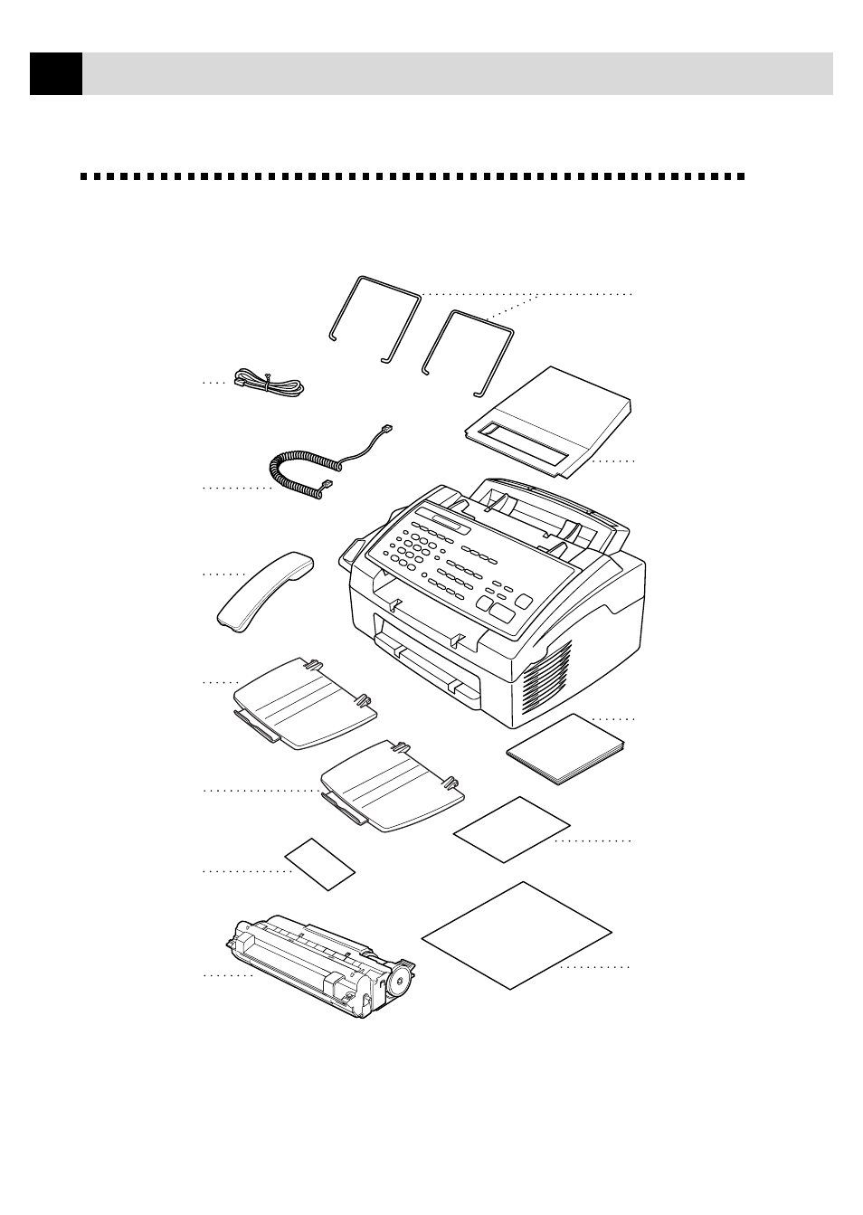 Packing list | Brother FAX 3750 User Manual | Page 20 / 207