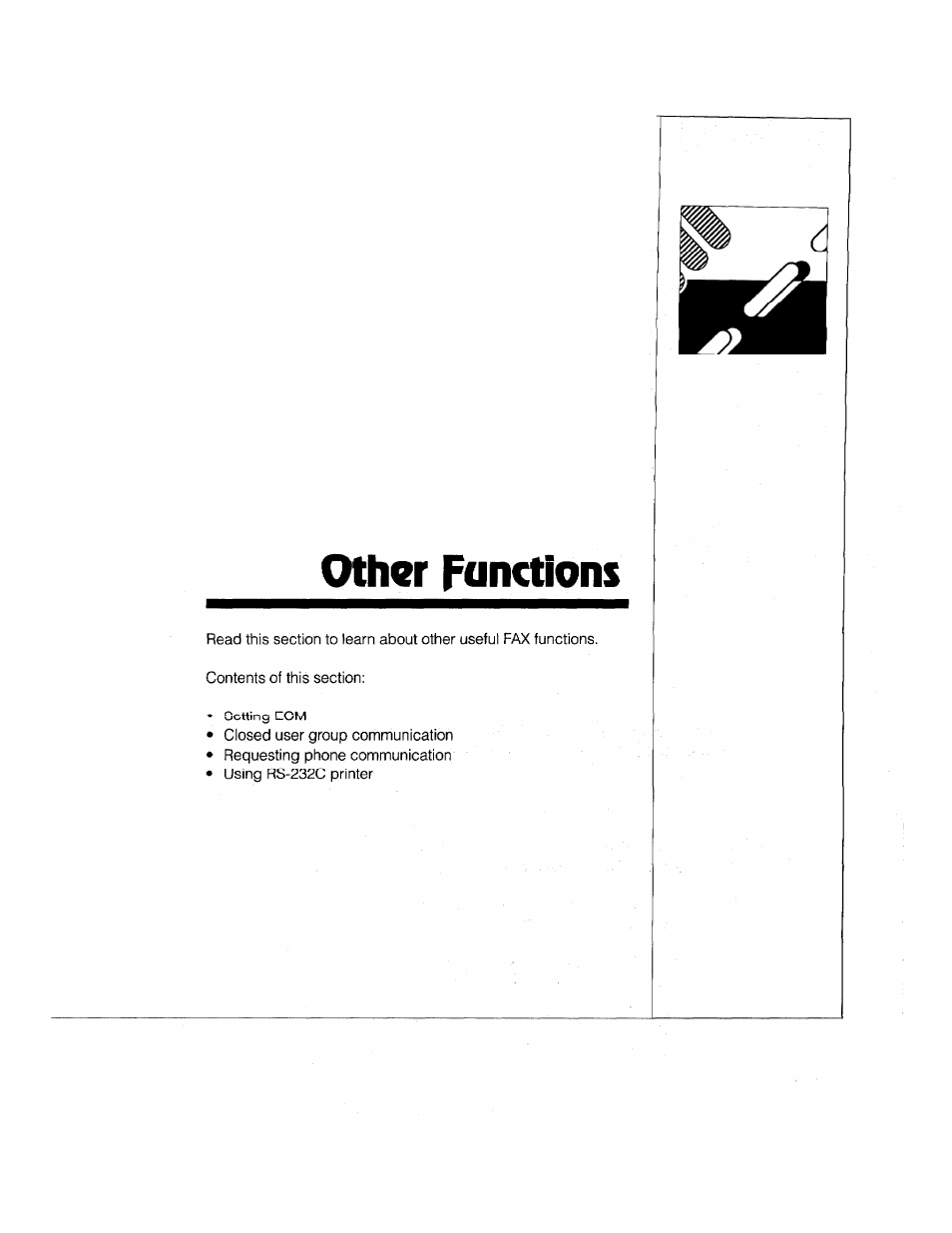 Other fonctions, Other functions | Brother FAX-2000P User Manual | Page 117 / 162
