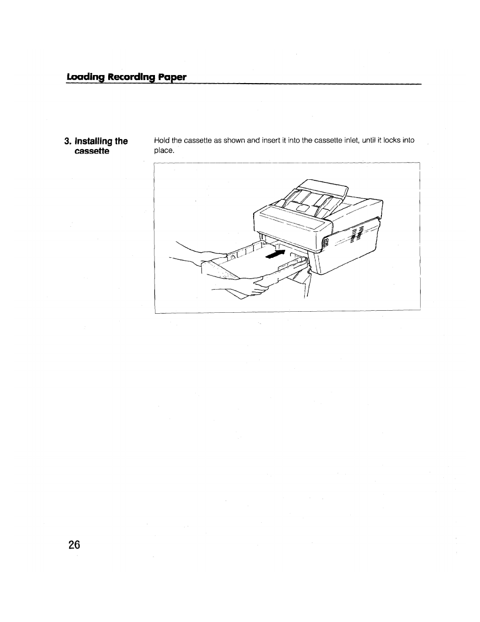 Loading recording paper | Brother FAX-2000P User Manual | Page 38 / 162