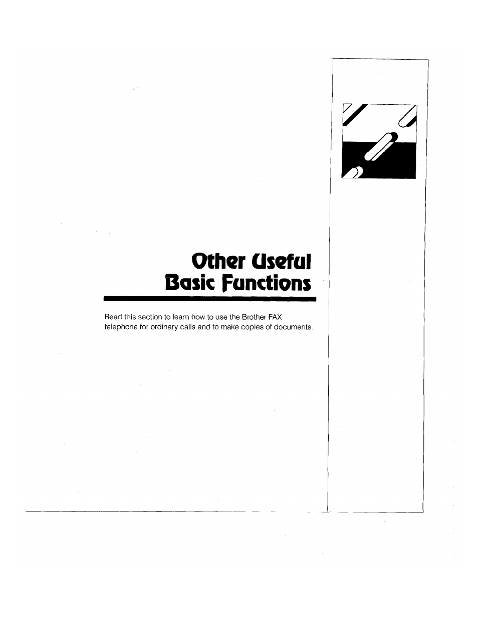 Other cisefal basic functions, Other useful basic functions | Brother FAX-2000P User Manual | Page 81 / 162