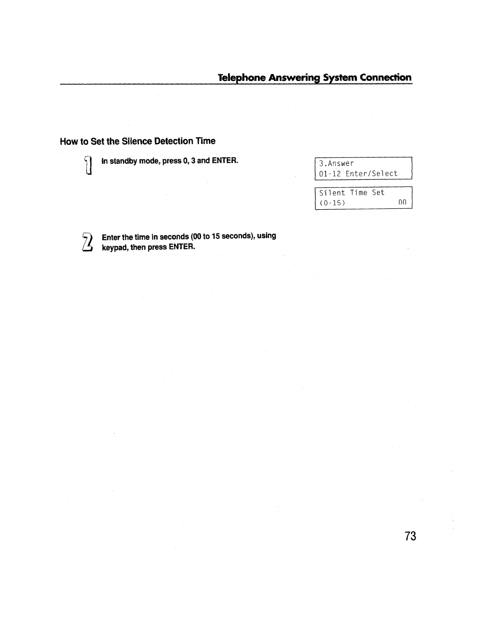 How to set the silence detection time | Brother FAX-2000P User Manual | Page 85 / 162