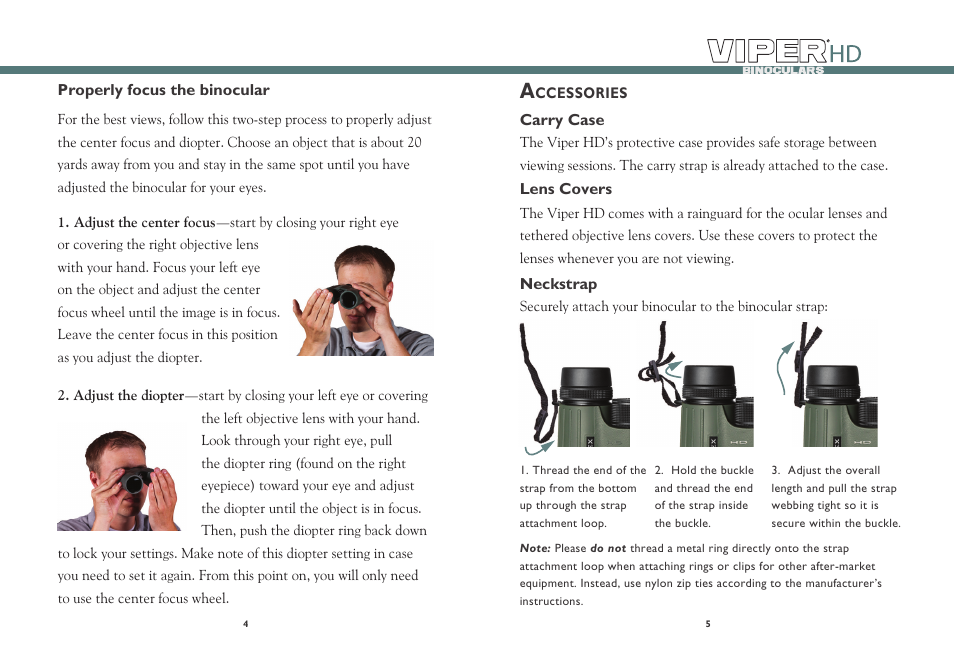 Vortex Optics VIPER HD 15X50 ROOF PRISM BINOCULAR User Manual | Page 3 / 5