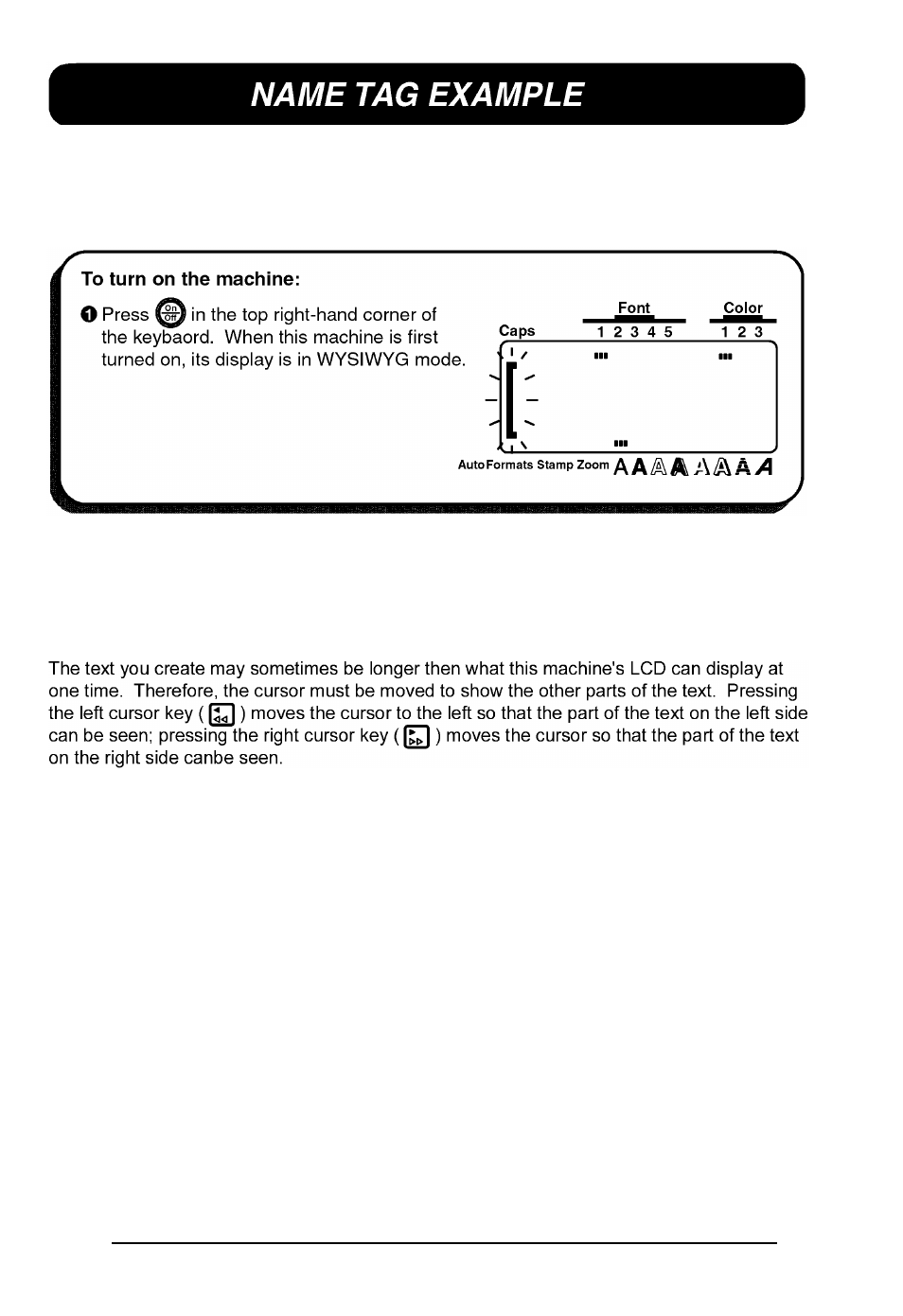 Name tag example | Brother P-TOUCH 530 User Manual | Page 27 / 210