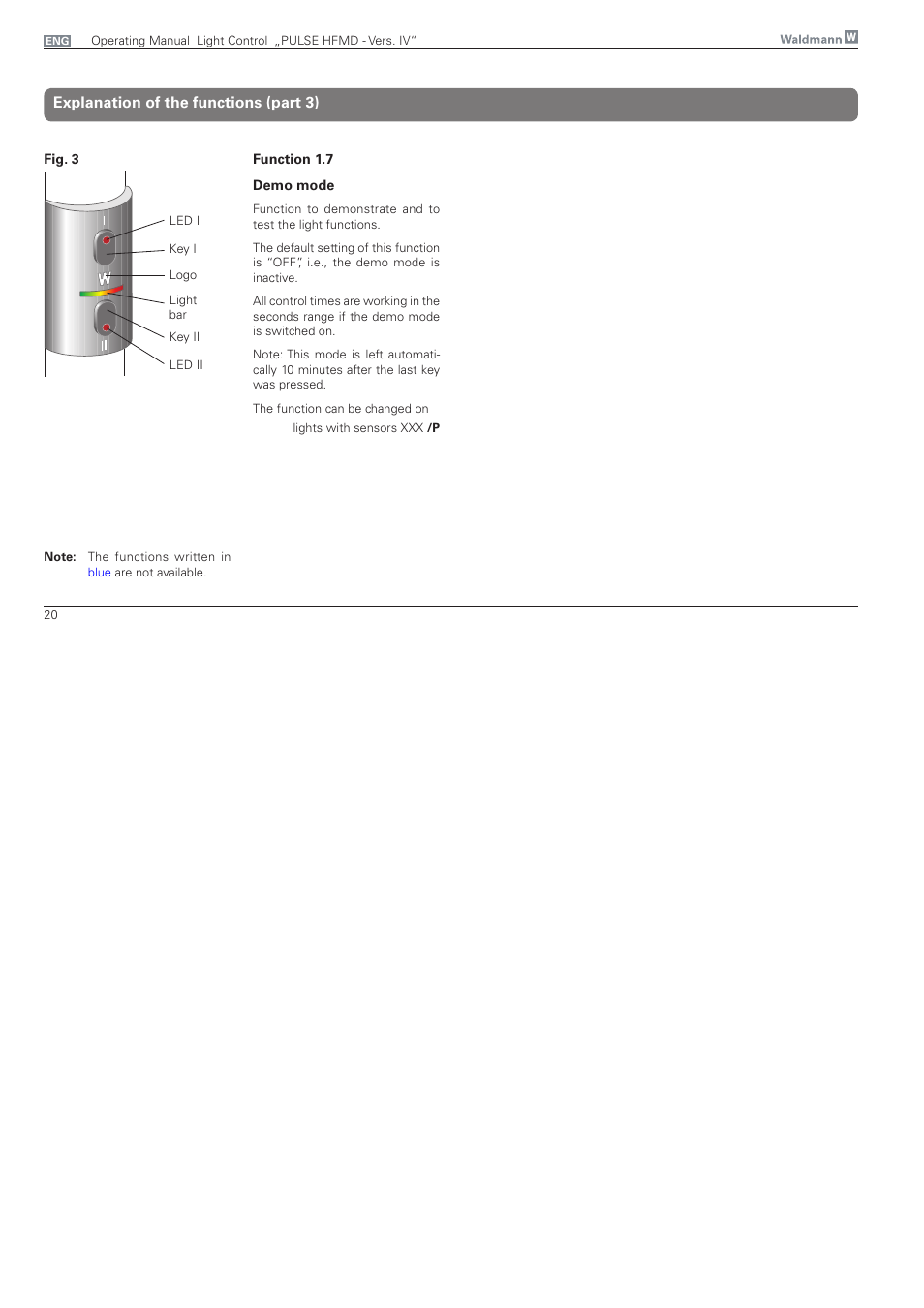 Explanation of the functions (part 3) | Waldmann PULSE HFMD version VFC IV - with MFT, Typ I User Manual | Page 20 / 24