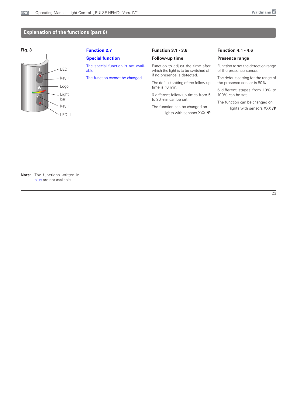 Explanation of the functions (part 6) | Waldmann PULSE HFMD version VFC IV - with MFT, Typ I User Manual | Page 23 / 24