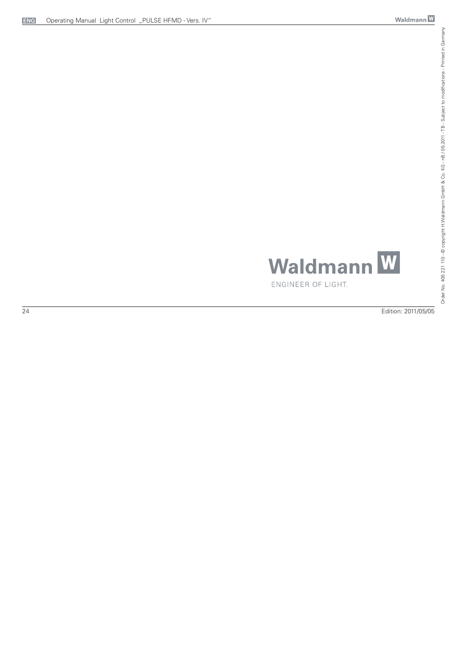 Waldmann PULSE HFMD version VFC IV - with MFT, Typ I User Manual | Page 24 / 24