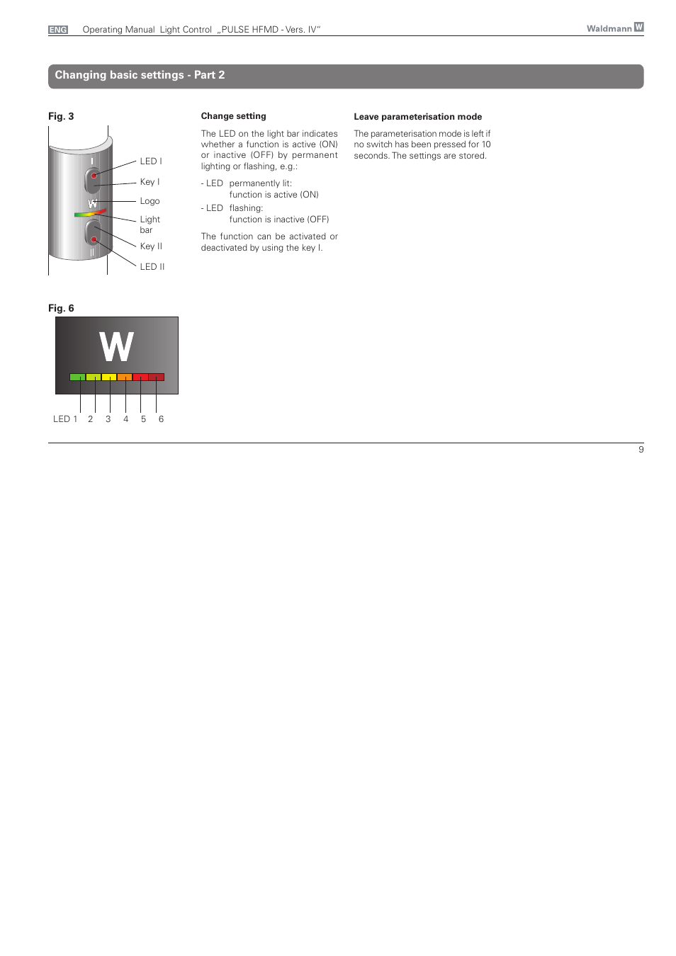 Changing basic settings - part 2 | Waldmann PULSE HFMD version VFC IV - with MFT, Typ I User Manual | Page 9 / 24