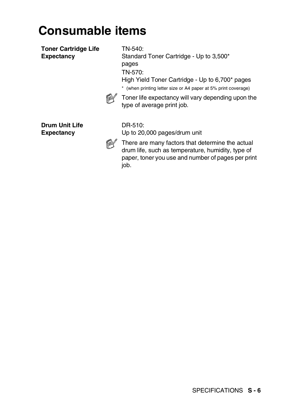 Consumable items | Brother DCP-8045D User Manual | Page 133 / 140