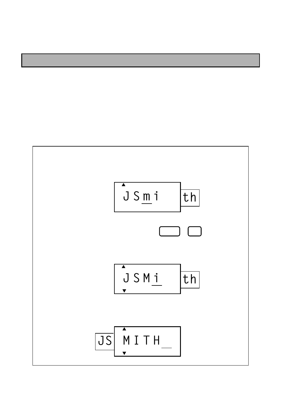 Over typing, Js m i th, Mi t h js | Brother P-TOUCH PT-1700 User Manual | Page 23 / 82