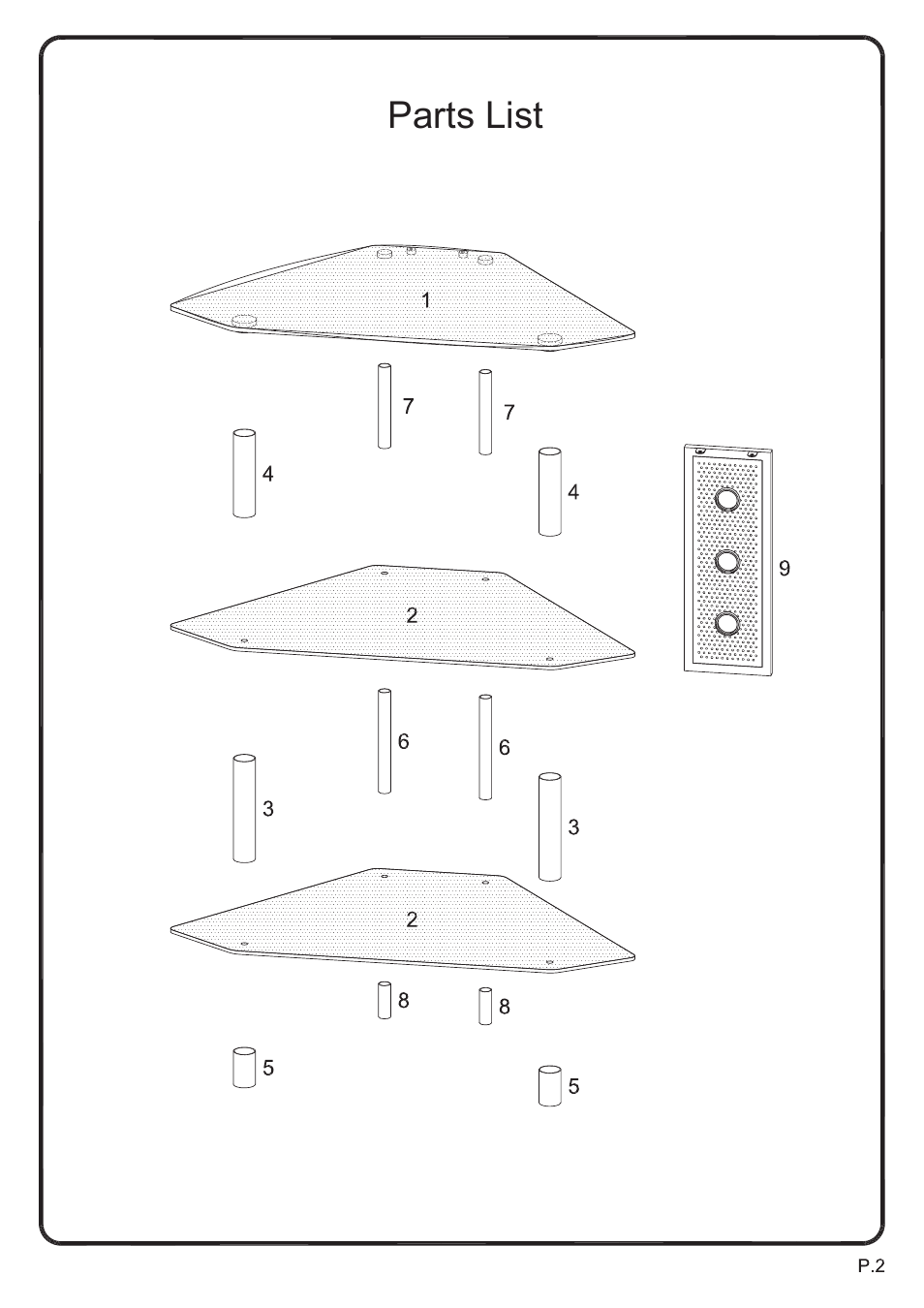 Walker Edison Furniture V44Y76 44 Bermuda Corner Glass TV Stand User Manual | Page 2 / 8