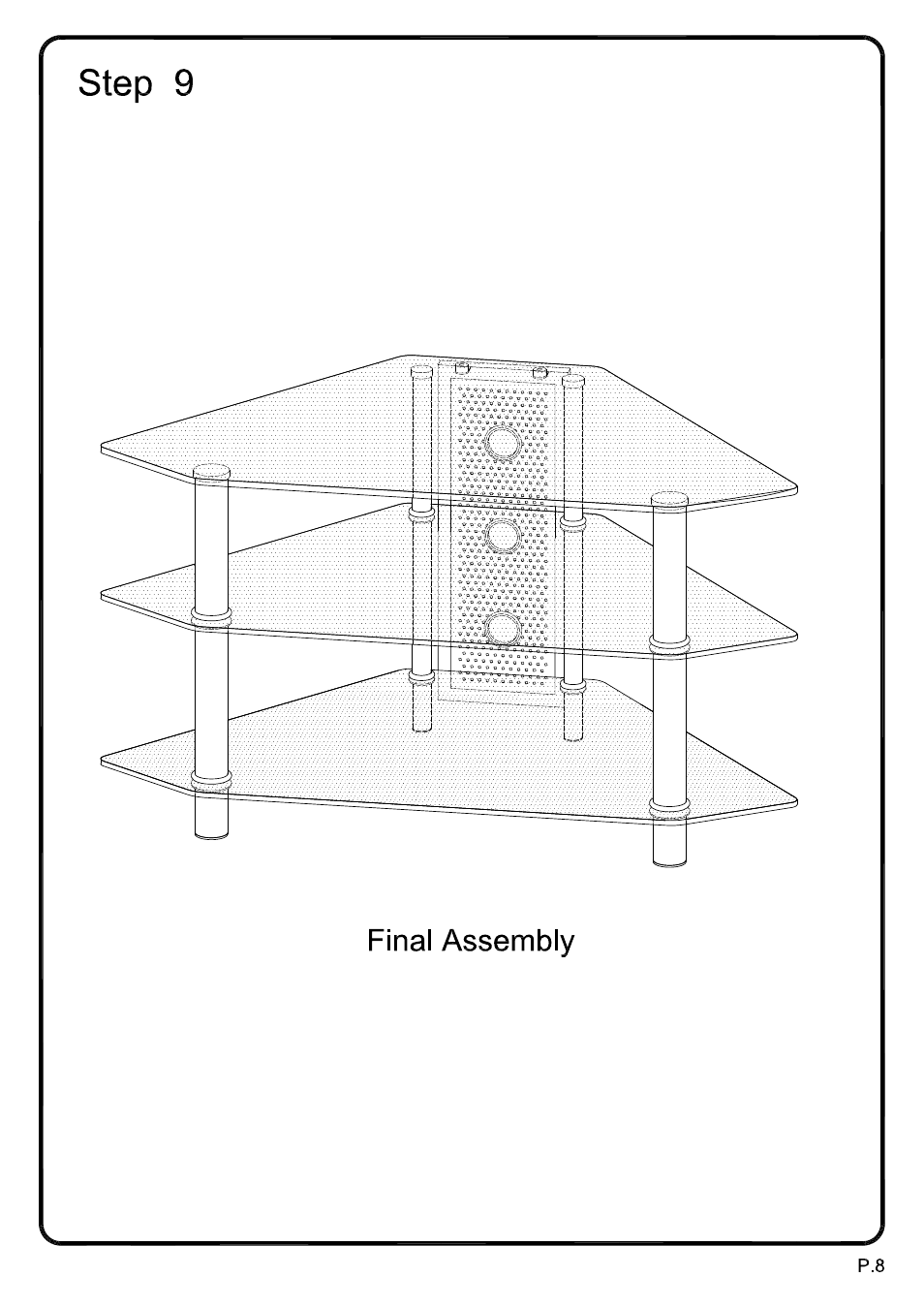 Walker Edison Furniture V44Y76 44 Bermuda Corner Glass TV Stand User Manual | Page 8 / 8