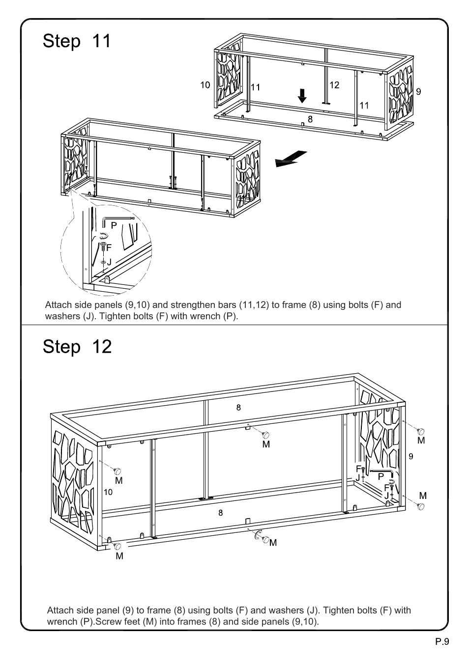 Walker Edison Furniture V60MSC 60 Modern Mosiac TV Stand User Manual | Page 9 / 16