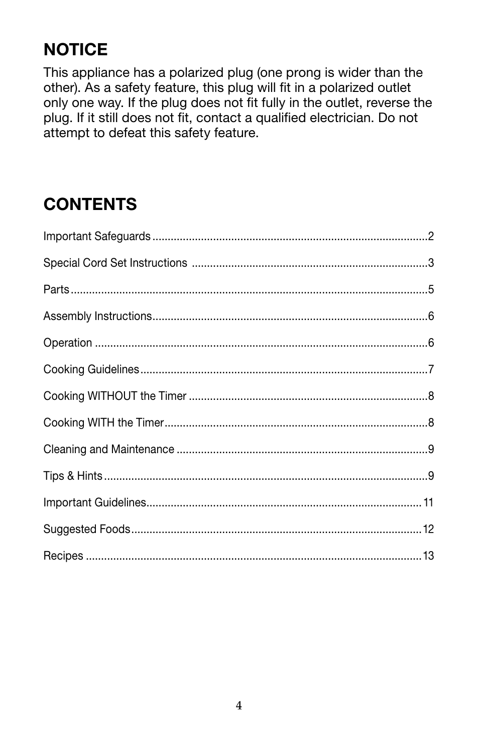Waring Pro WSC650 User Manual | Page 4 / 32