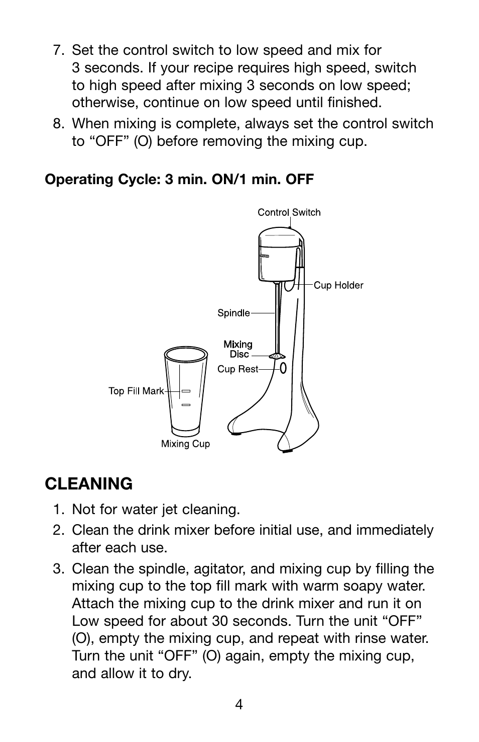 Cleaning | Waring Pro PDM121 User Manual | Page 5 / 13