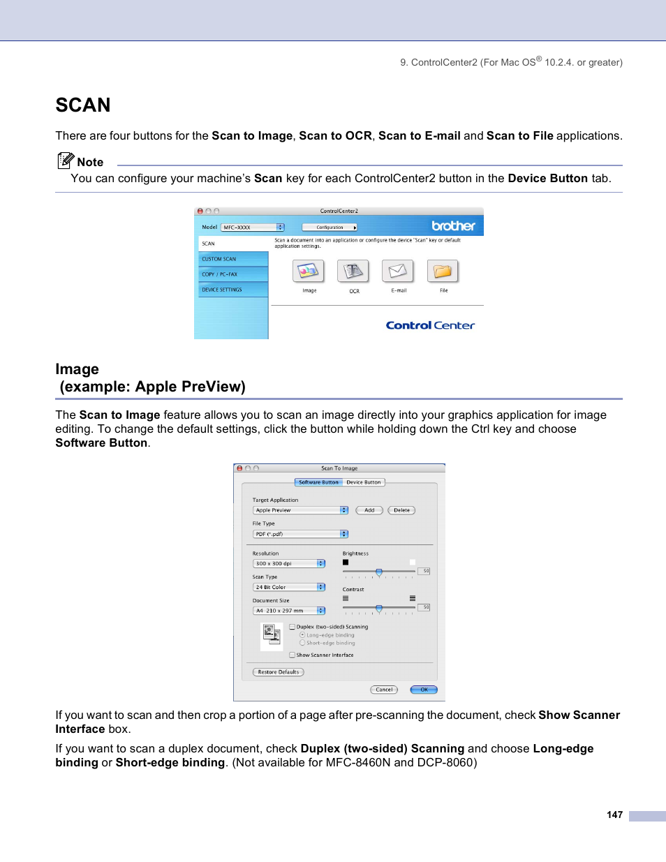 Scan, Image (example: apple preview) | Brother DCP 8060 User Manual | Page 153 / 182