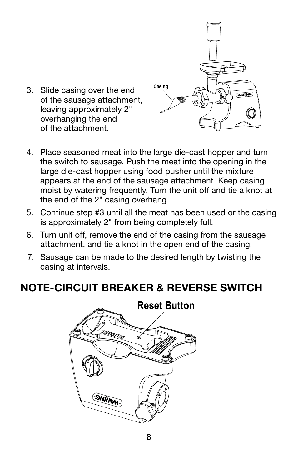 Waring Pro MG1200 User Manual | Page 8 / 12