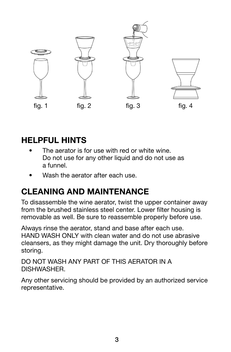 Helpful hints, Cleaning and maintenance | Waring Pro WA100 User Manual | Page 3 / 4