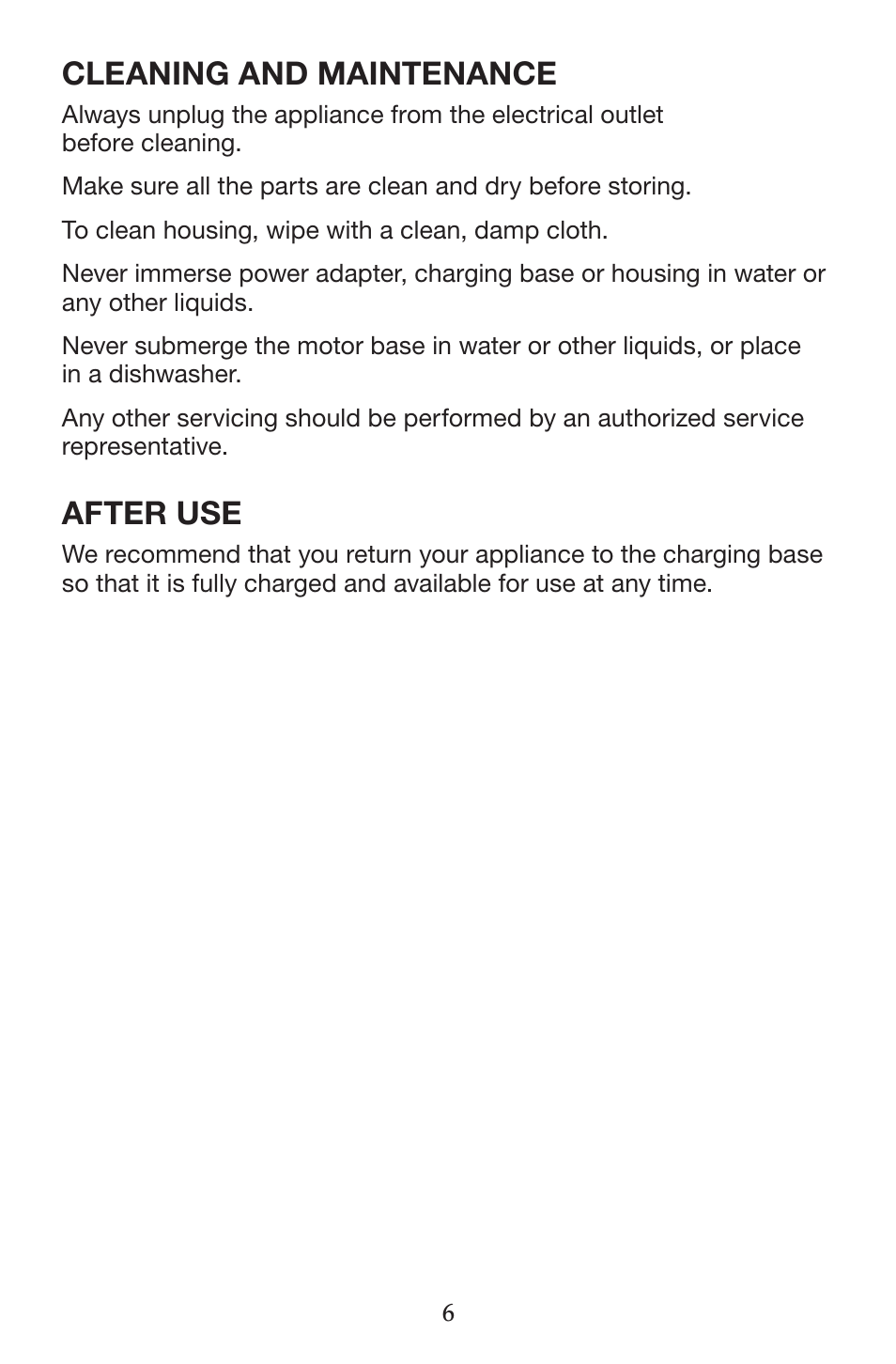 Cleaning and maintenance, After use | Waring Pro CRS50 User Manual | Page 7 / 8