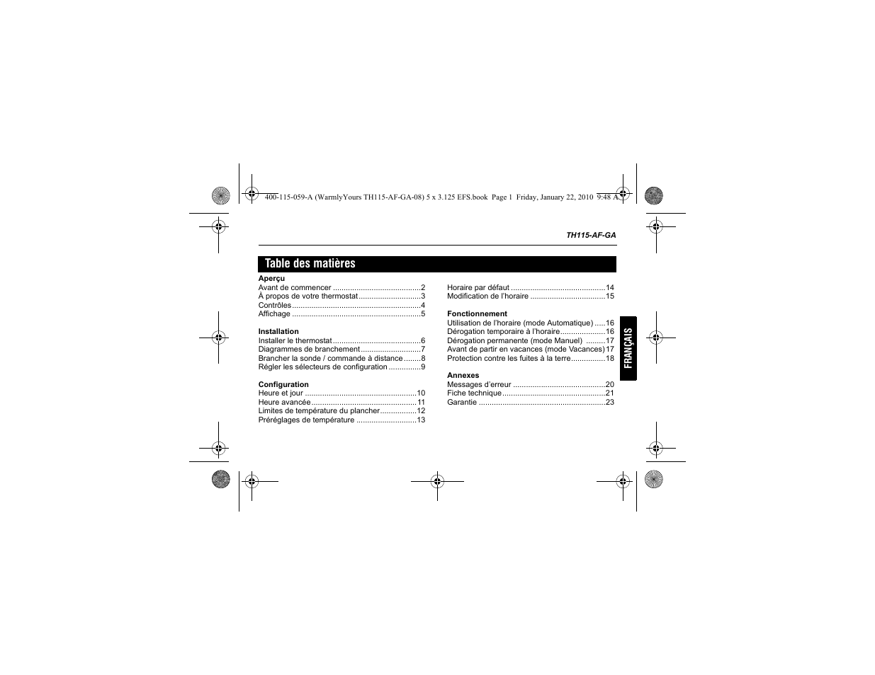 WarmlyYours TH115-AF-GA User Manual | Page 27 / 76