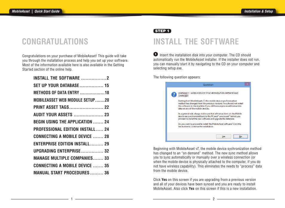 Install the software | Wasp Barcode MobileAsset User Manual | Page 3 / 21