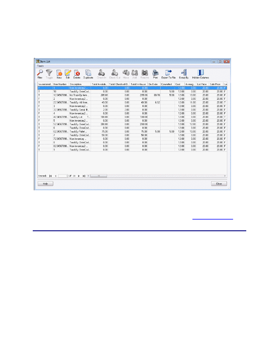 2 item list example | Wasp Barcode Inventory Control User Manual | Page 138 / 518