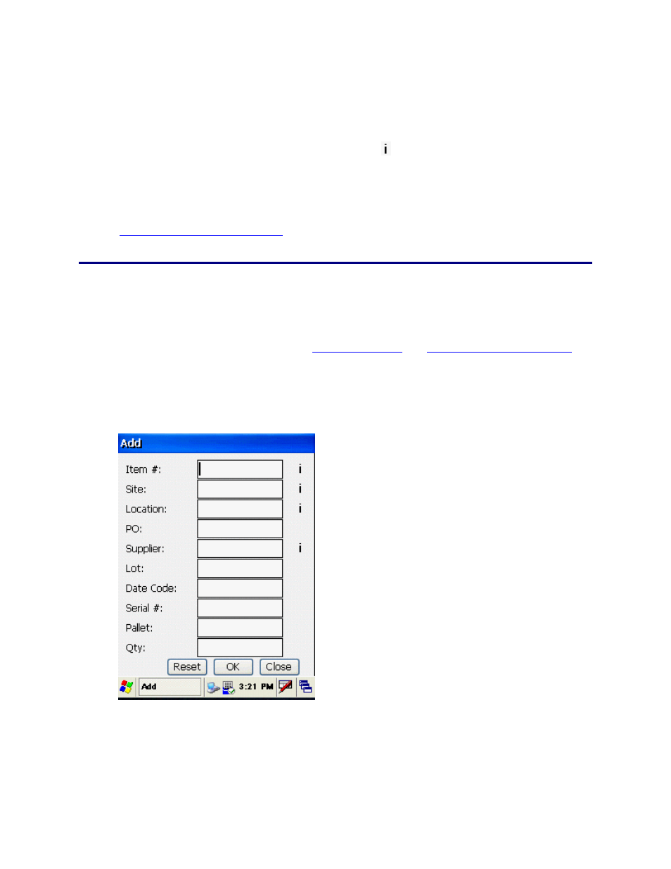 7 windows mobile device - adding inventory, Windows mobile device - adding, Inventory | Wasp Barcode Inventory Control User Manual | Page 458 / 518