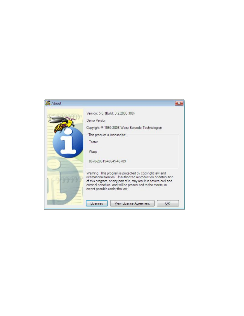 2 about the about screen | Wasp Barcode Inventory Control User Manual | Page 51 / 518