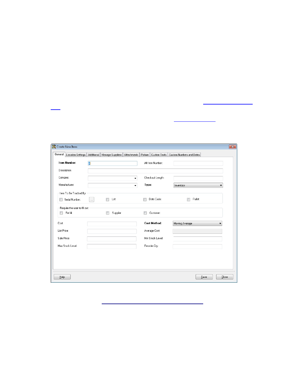 1 accessing the create new item screen, Accessing the create new item screen | Wasp Barcode Inventory Control User Manual | Page 76 / 518