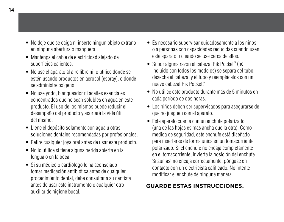 Waterpik WP-260 Owners Manual User Manual | Page 14 / 24