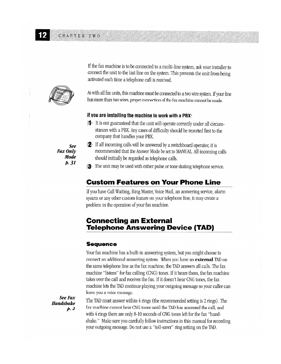 Custom features on your phone line | Brother MFC-370MC User Manual | Page 20 / 108