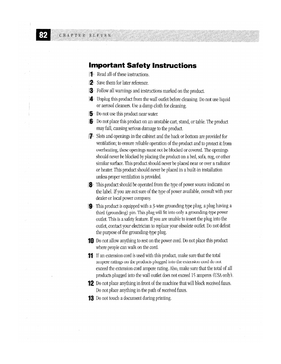 Important safety instructions, Important safet)^ instructions | Brother MFC-370MC User Manual | Page 90 / 108
