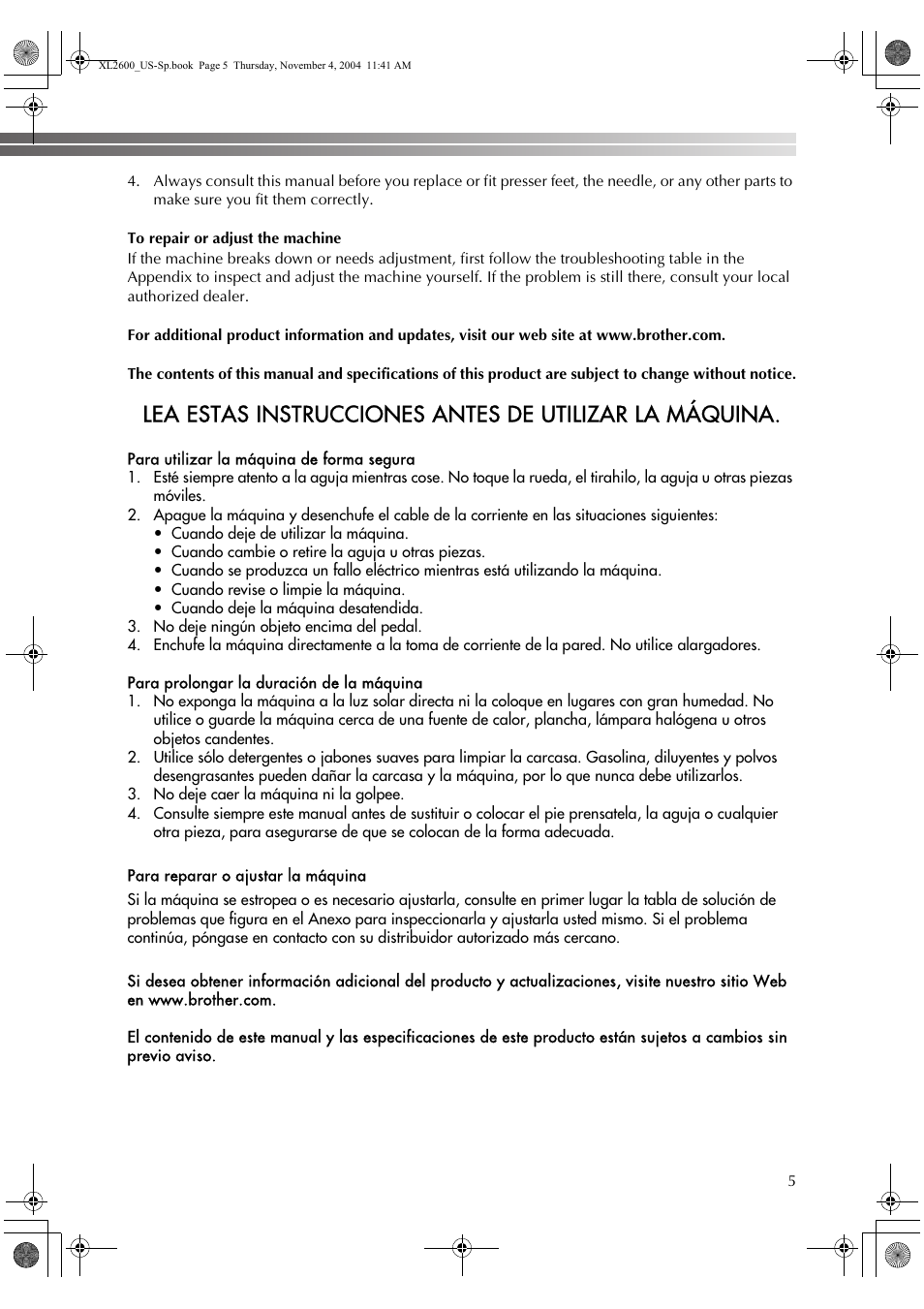 Brother BM-3500 User Manual | Page 6 / 81