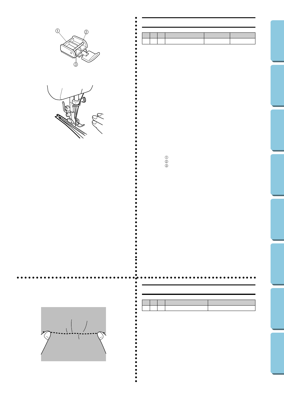 Using attachments and applications, Zipper inserting, Gathering | Zipper inserting gathering, Using a, Chments, And applica, Tions | Brother XL-5032 User Manual | Page 64 / 83