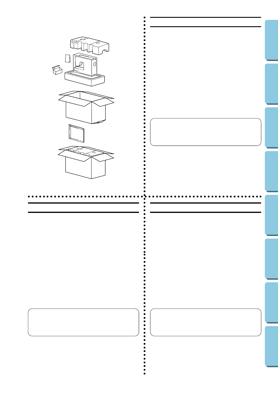 Repacking the machine, Important, Importante | Embalaje de la máquina, Reimballaggio della macchina | Brother XL-5032 User Manual | Page 79 / 83