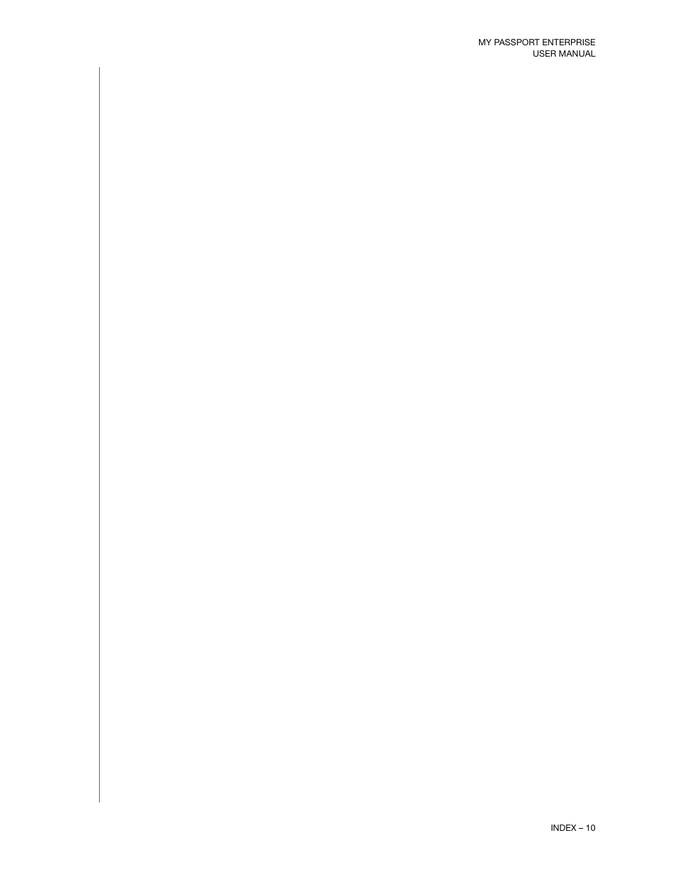 Index | Western Digital My Passport Enterprise User Manual User Manual | Page 13 / 14