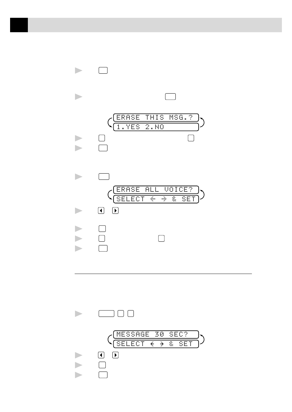 To erase voice messages individually, To erase messages all at once, Setting maximum time for incoming messages | Brother FAX 870MC User Manual | Page 94 / 165